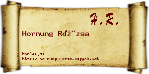 Hornung Rózsa névjegykártya